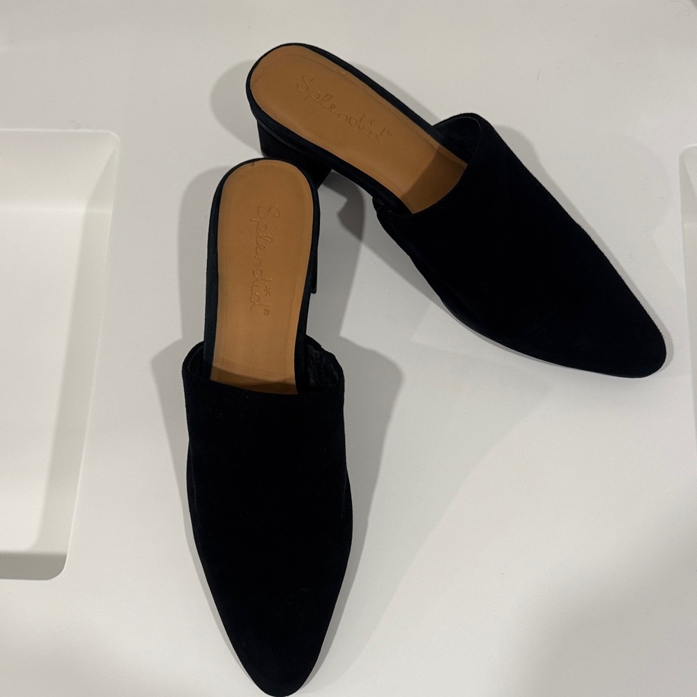 Splendid Lorelei Black Suede Mule Slide